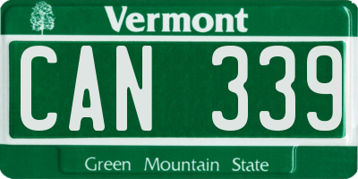 VT license plate CAN339