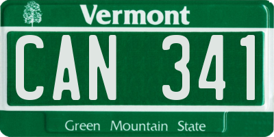 VT license plate CAN341