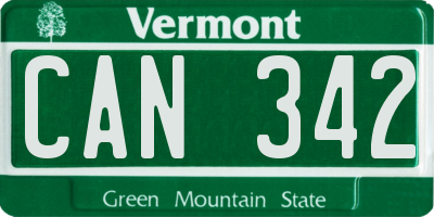 VT license plate CAN342