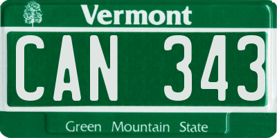 VT license plate CAN343