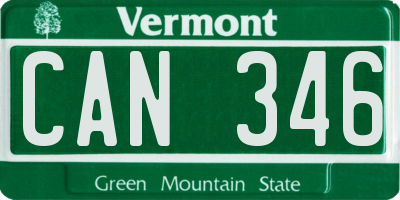 VT license plate CAN346