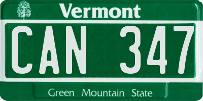 VT license plate CAN347