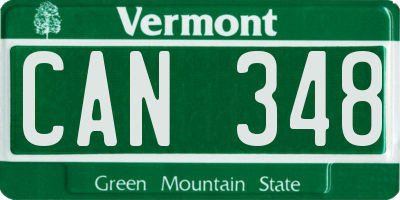 VT license plate CAN348