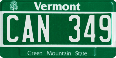 VT license plate CAN349