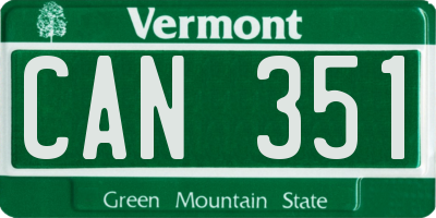 VT license plate CAN351