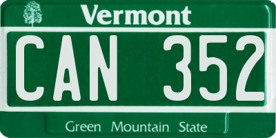 VT license plate CAN352