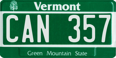 VT license plate CAN357