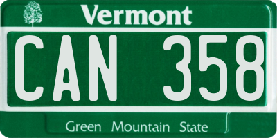 VT license plate CAN358