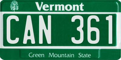 VT license plate CAN361
