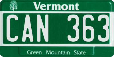 VT license plate CAN363