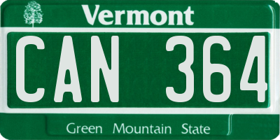 VT license plate CAN364