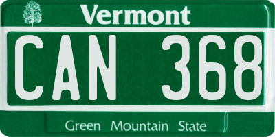 VT license plate CAN368