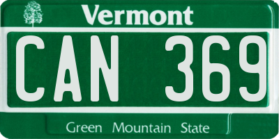 VT license plate CAN369