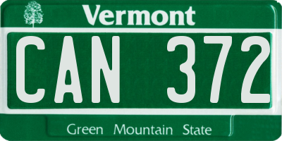 VT license plate CAN372
