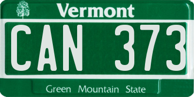 VT license plate CAN373