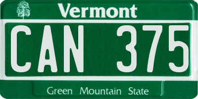 VT license plate CAN375