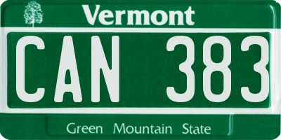 VT license plate CAN383