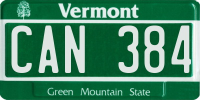 VT license plate CAN384