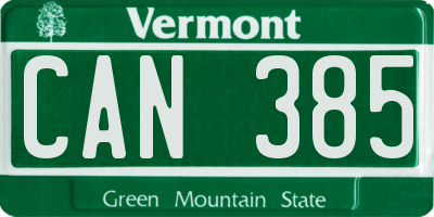 VT license plate CAN385