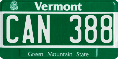VT license plate CAN388