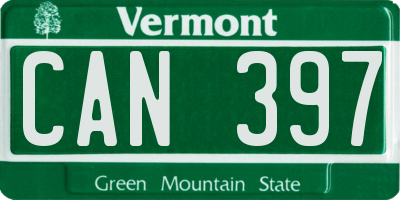 VT license plate CAN397