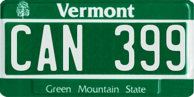 VT license plate CAN399