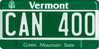 VT license plate CAN400