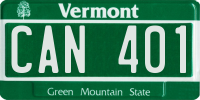 VT license plate CAN401