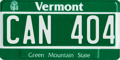 VT license plate CAN404
