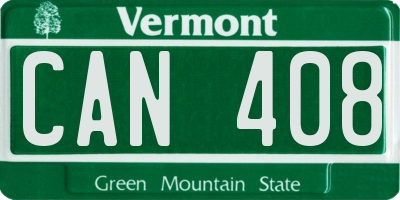 VT license plate CAN408