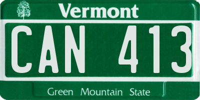 VT license plate CAN413