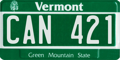 VT license plate CAN421