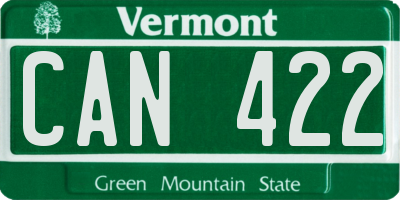 VT license plate CAN422