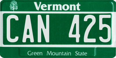 VT license plate CAN425