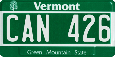 VT license plate CAN426