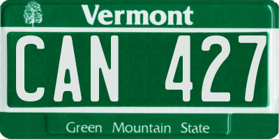VT license plate CAN427
