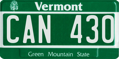 VT license plate CAN430