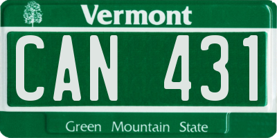 VT license plate CAN431