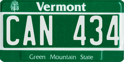 VT license plate CAN434