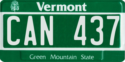 VT license plate CAN437