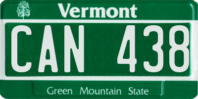 VT license plate CAN438