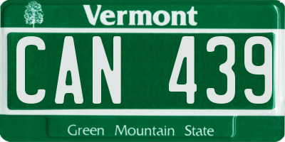 VT license plate CAN439