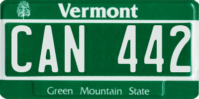 VT license plate CAN442
