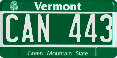 VT license plate CAN443