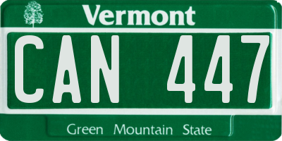 VT license plate CAN447
