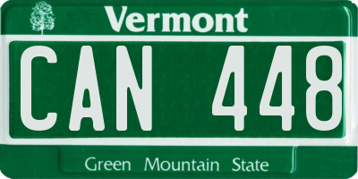 VT license plate CAN448