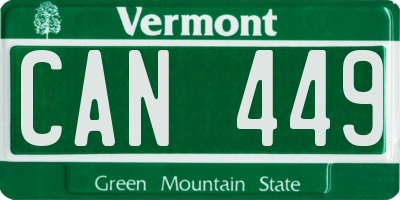 VT license plate CAN449