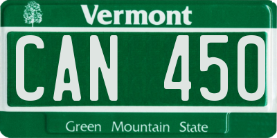 VT license plate CAN450