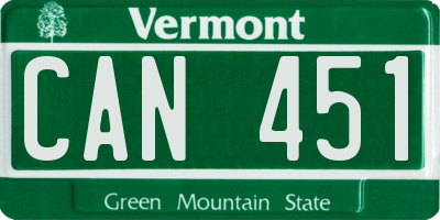 VT license plate CAN451