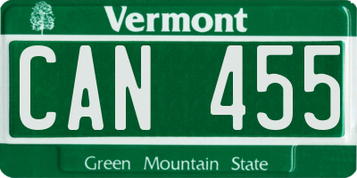 VT license plate CAN455